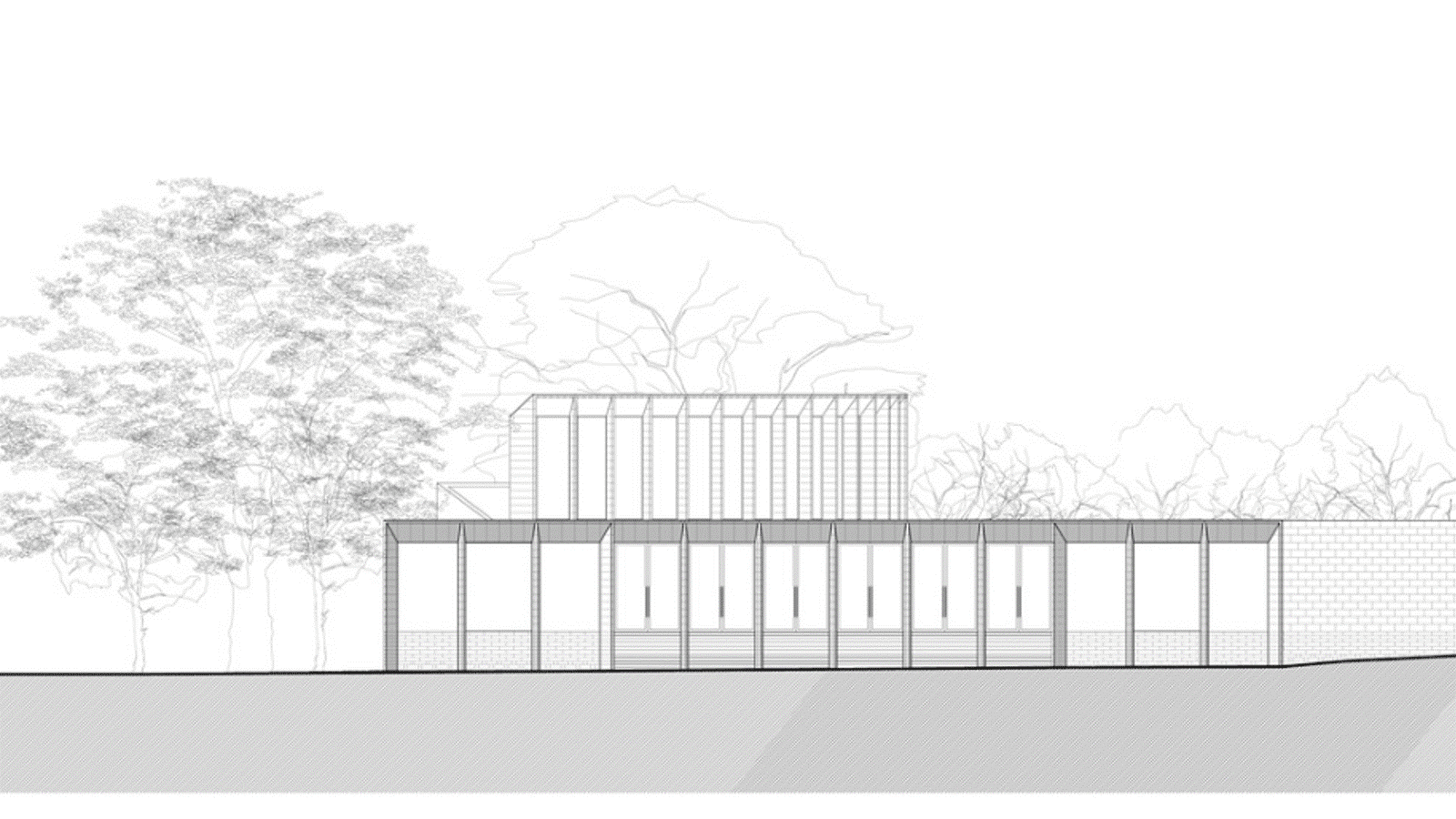 Architectural drawing of Nazrin Shah building elevation