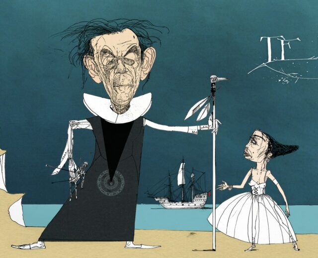 Cartoon of Prospero from The Tempest
