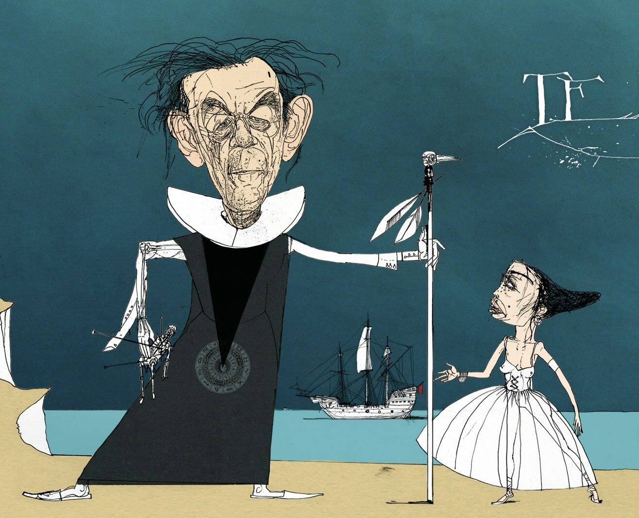 Cartoon of Prospero from The Tempest