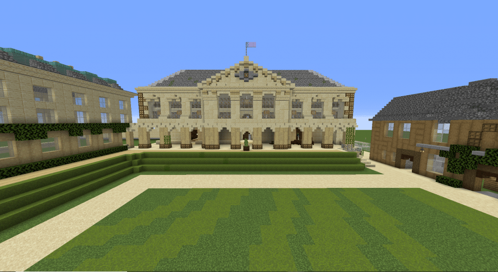 Worcester College quad in Minecraft
