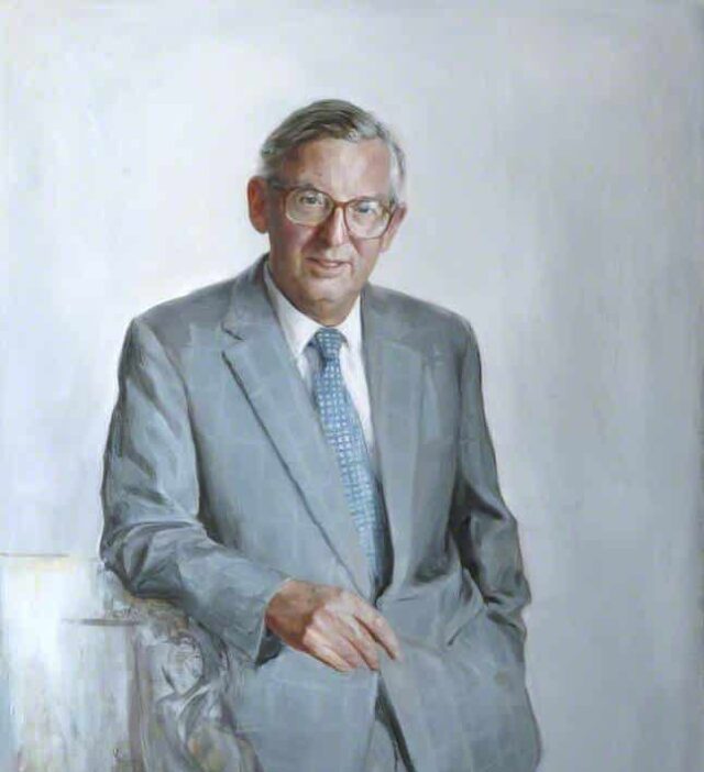 Oil painting of Lord Sainsbury of Preston Candover