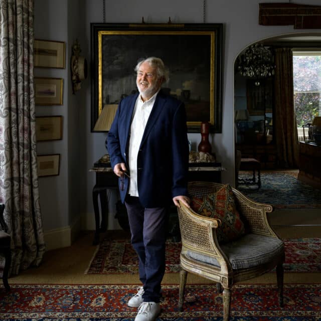 Robert Kime in his apartment