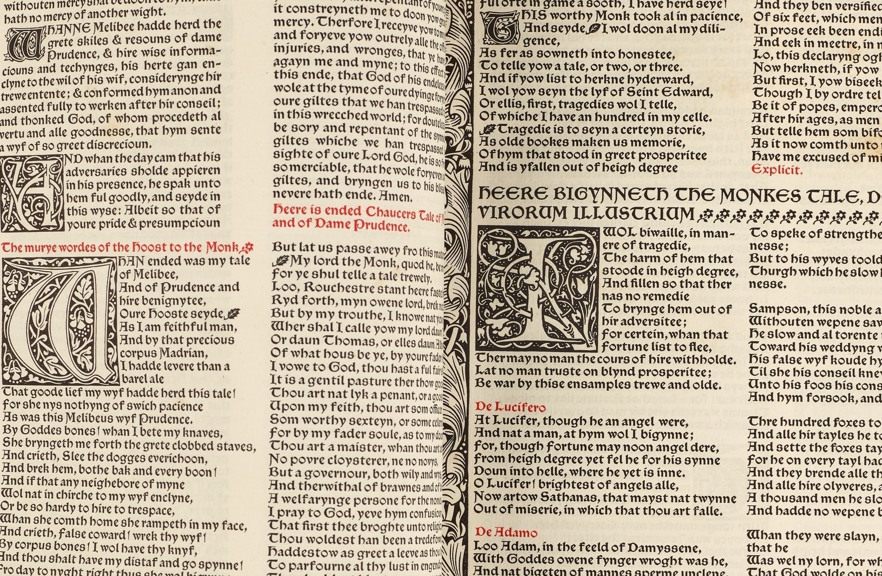 Printed blackletter page from Chaucer