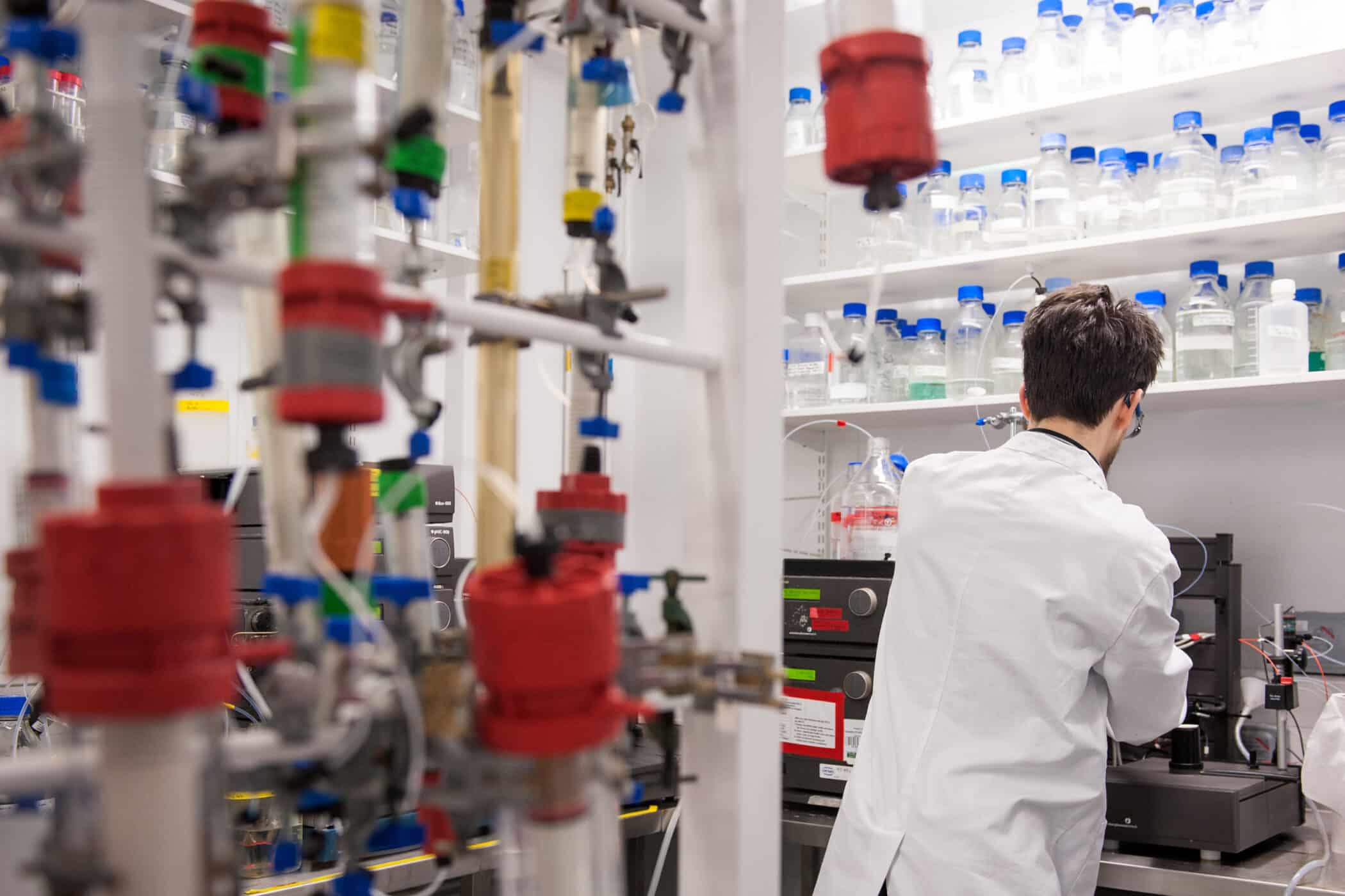 Student in a chemistry lab