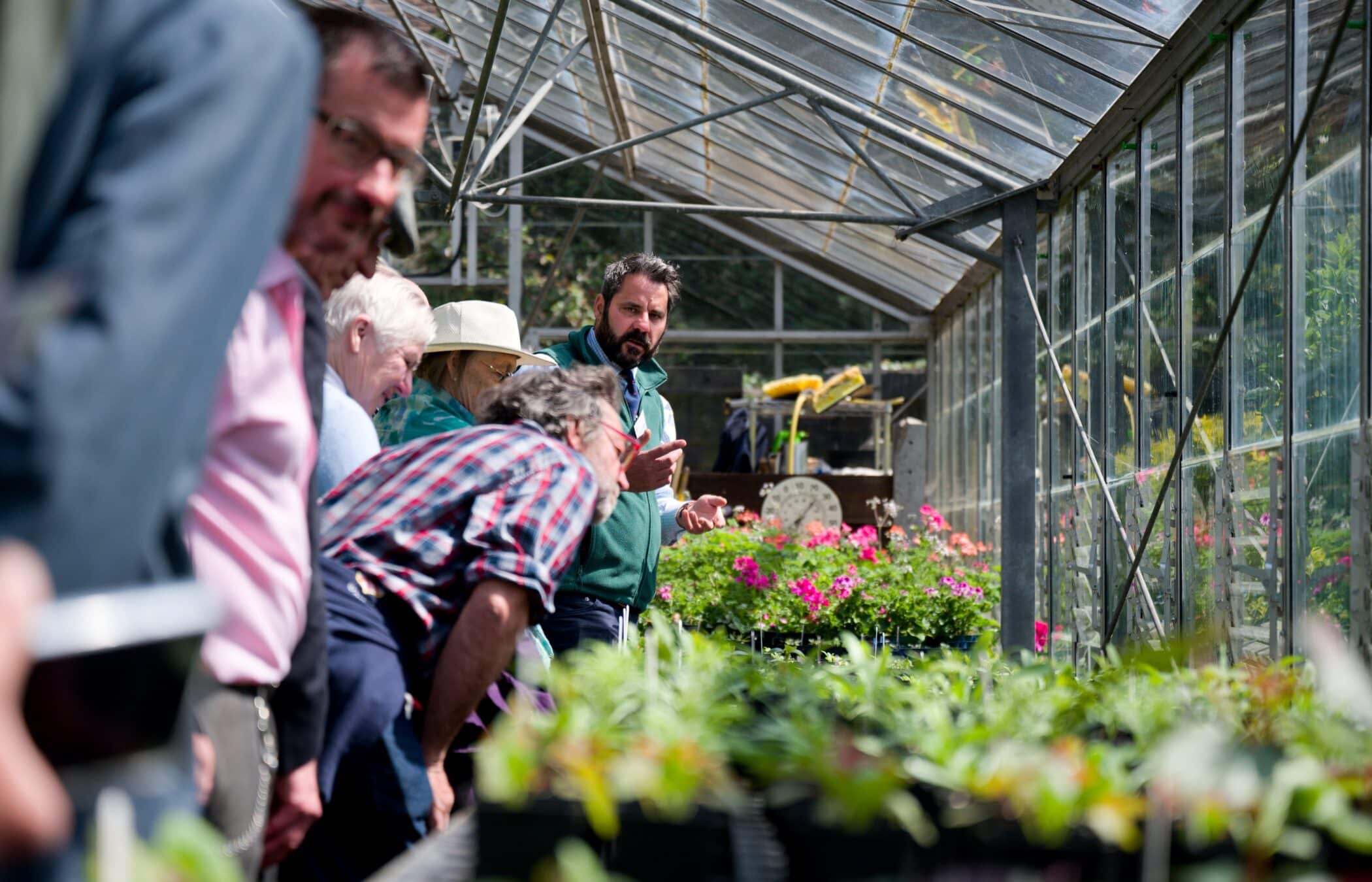 Group tour in the glass house