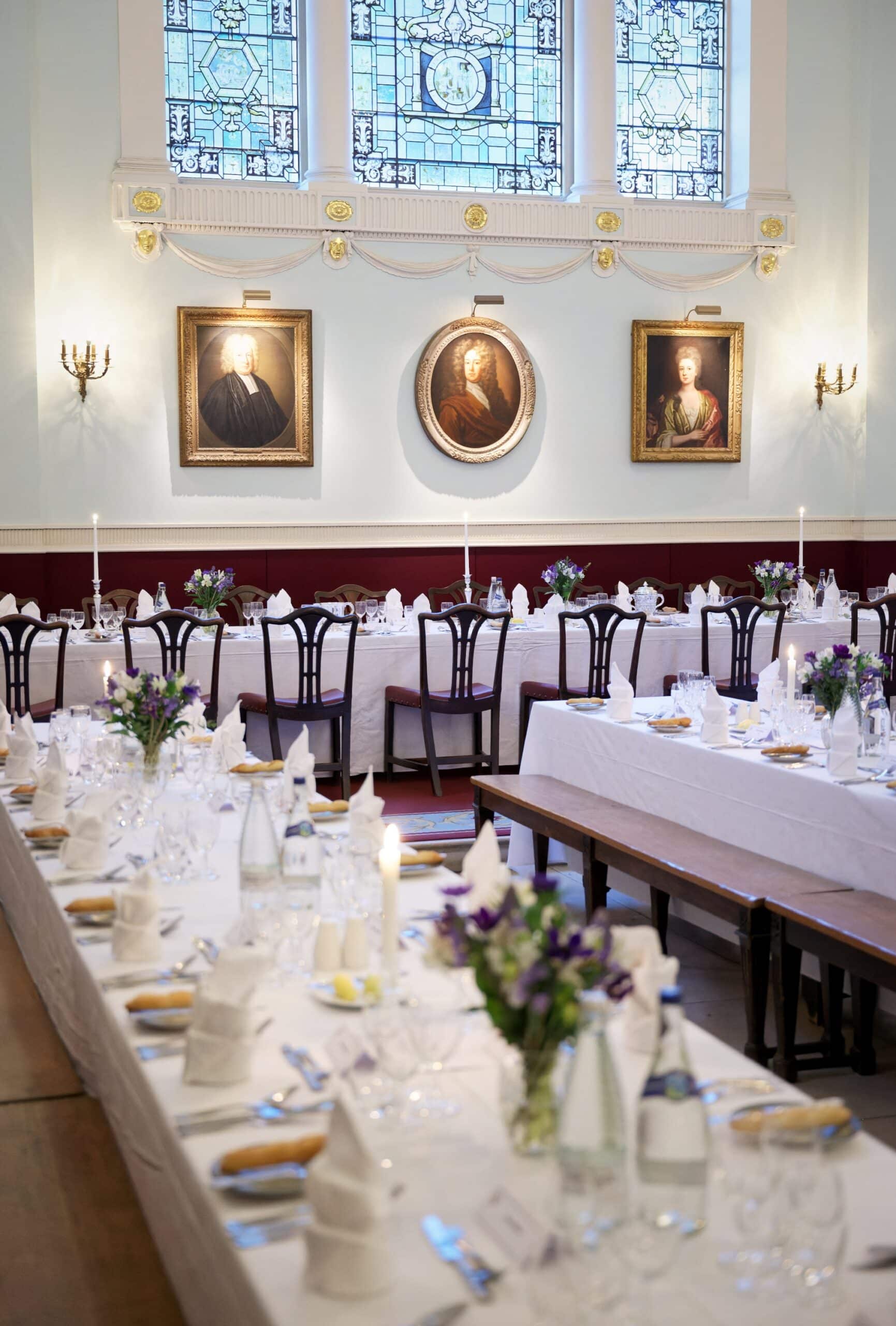 Dining Hall set out for formal dinner