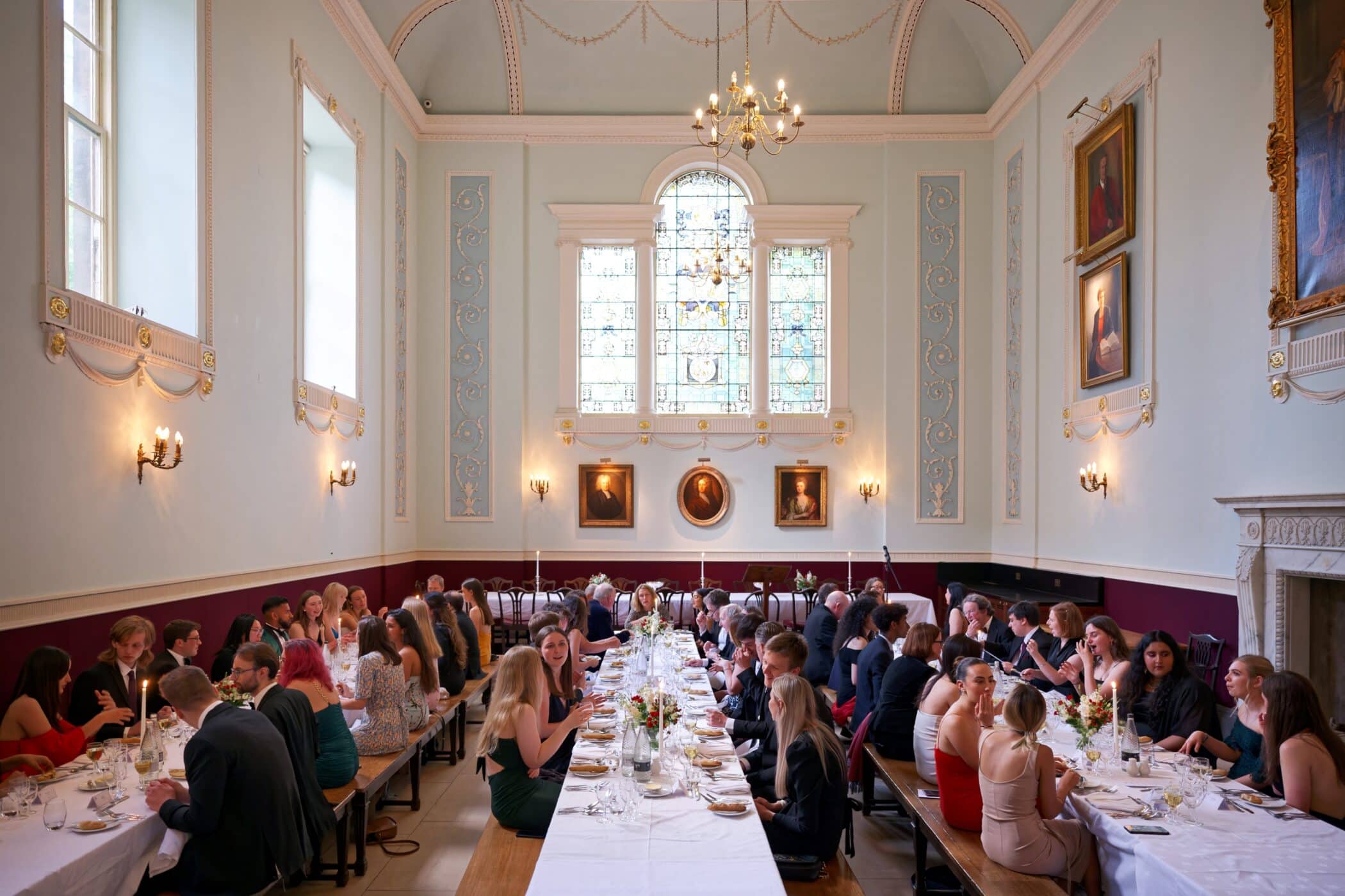 Formal meal in dining hall