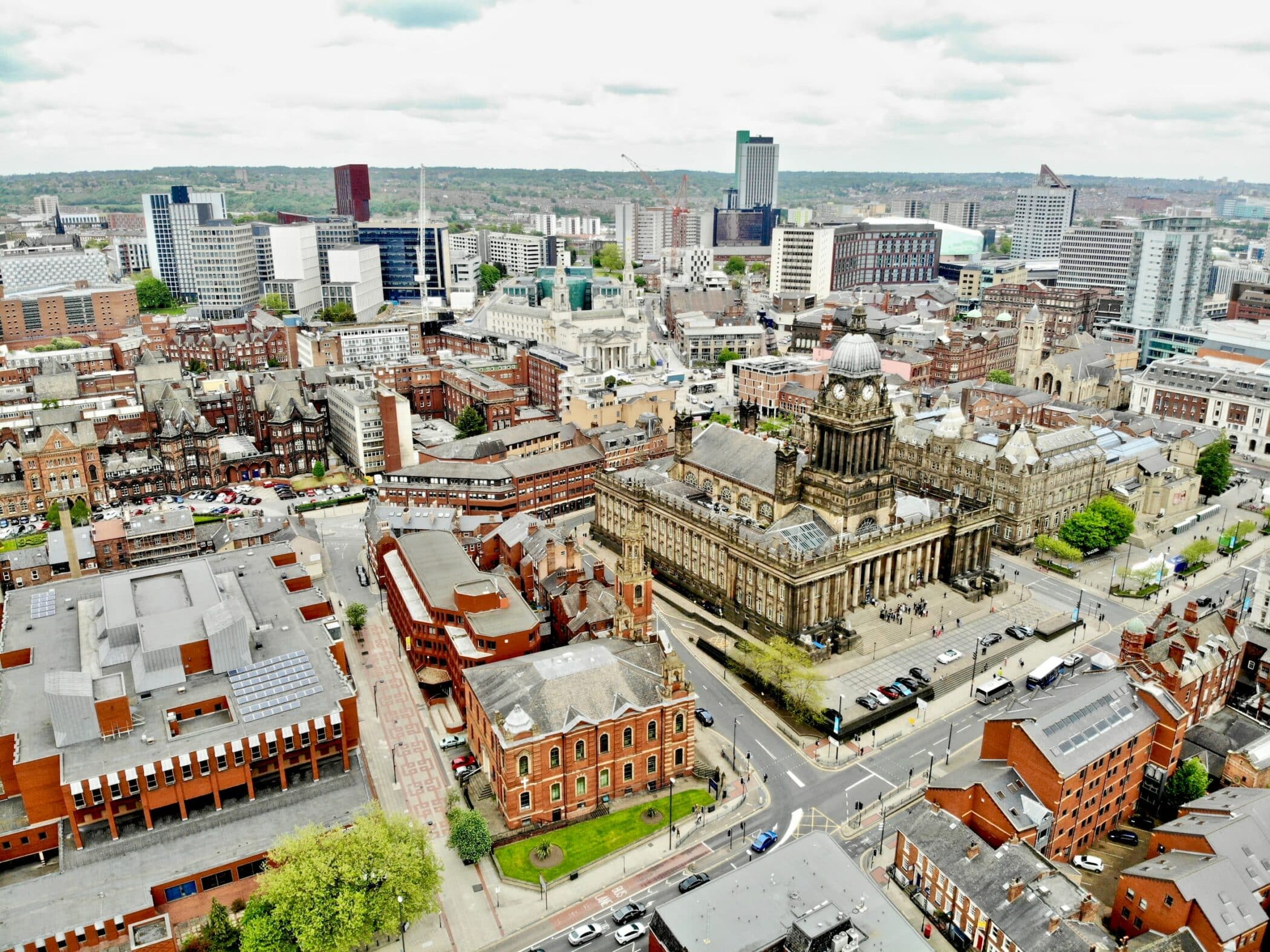 Aerial view of Leeds city centre