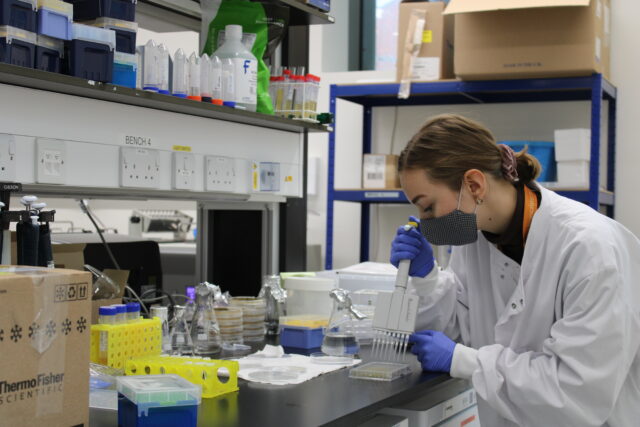 Student in a lab