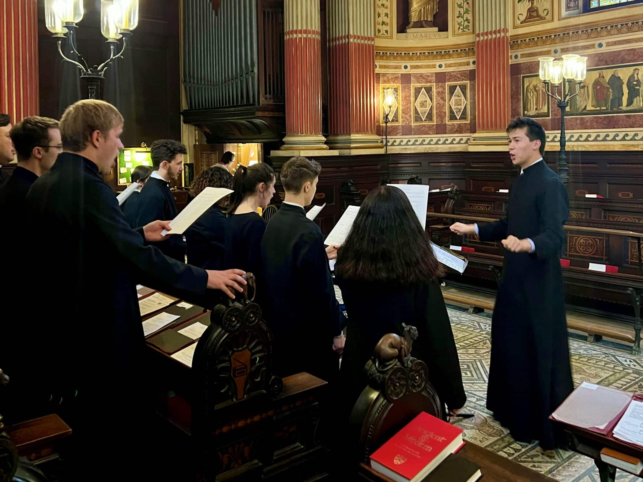 Choir rehearsal in the chapel