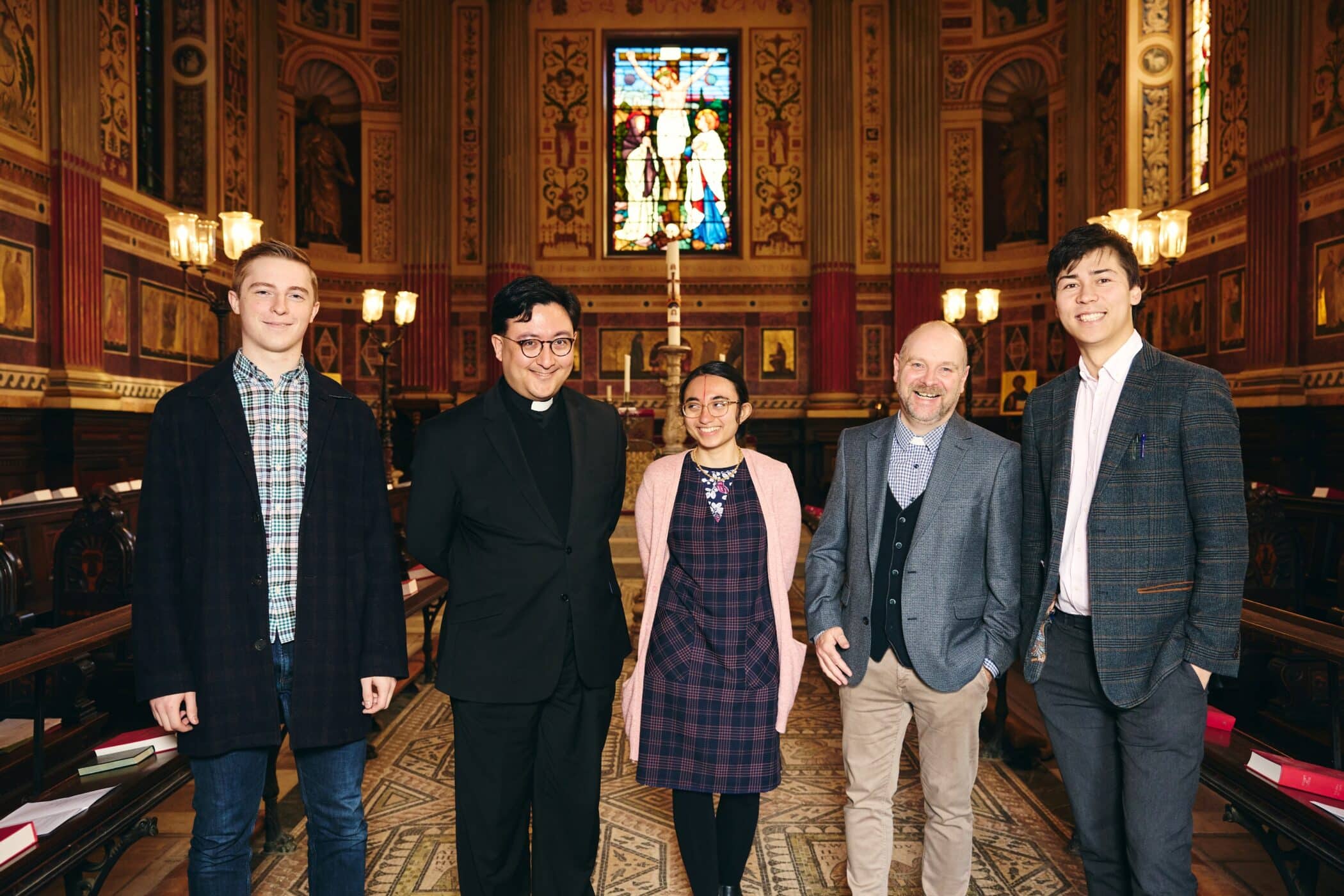 Chapel team stood inside the chapel