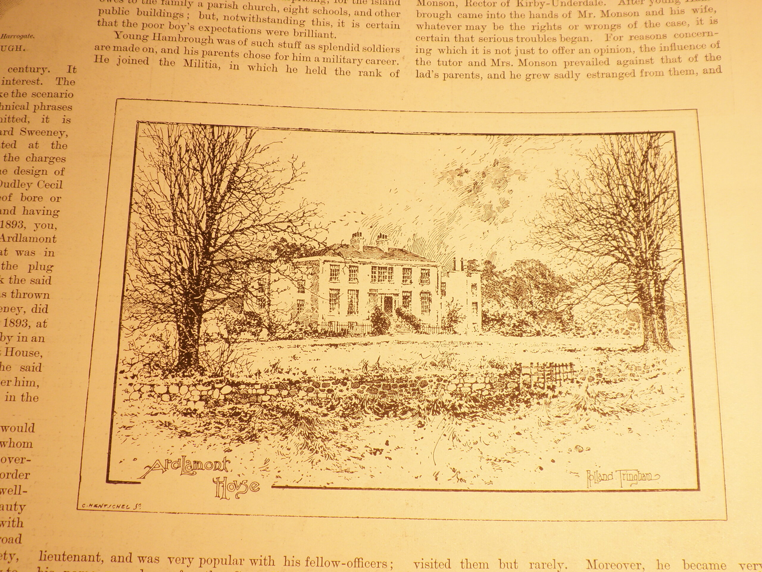 Sketch of Ardlamont House, a country estate.