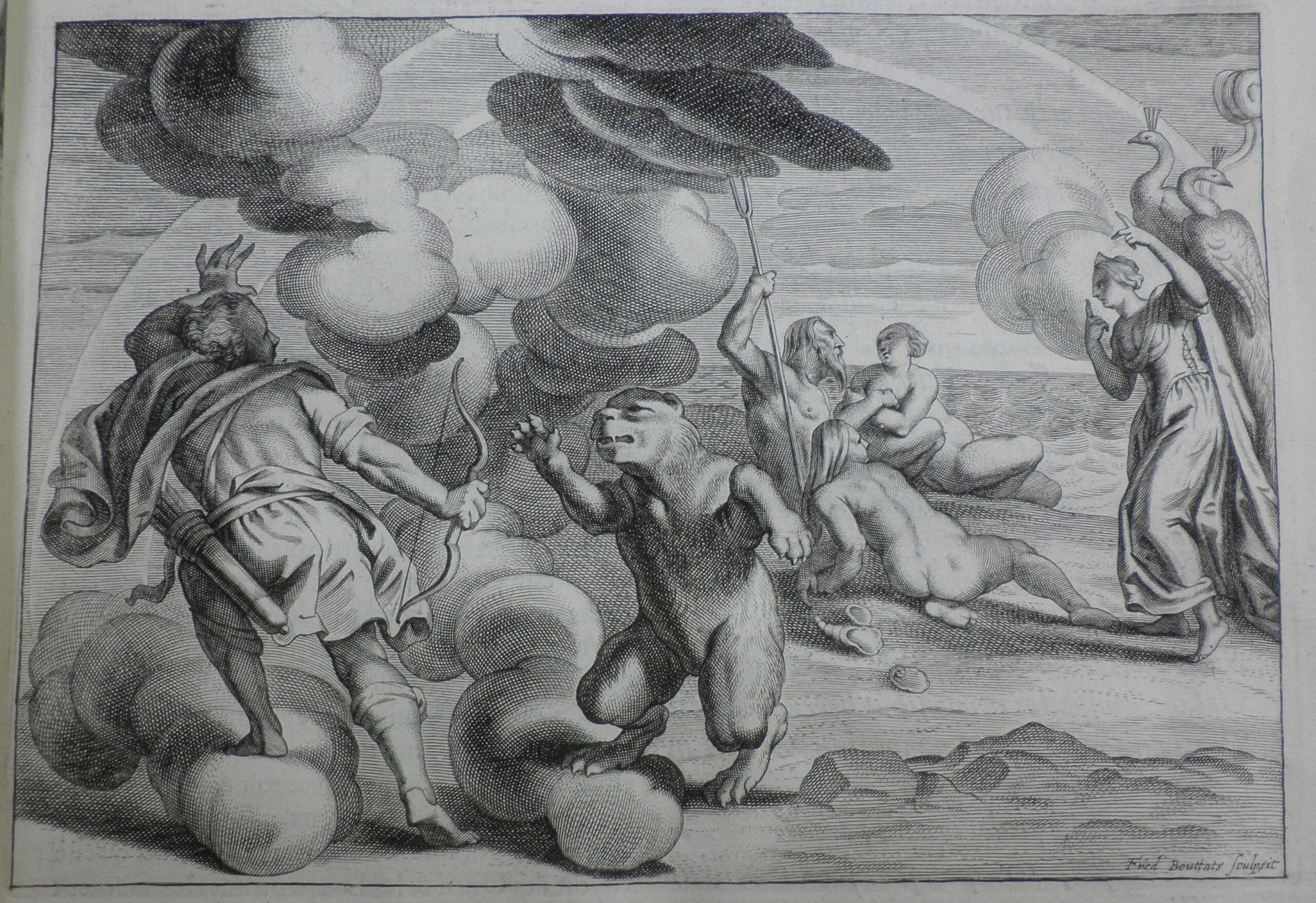 Black and white print depicting Callisto turned into a bear.