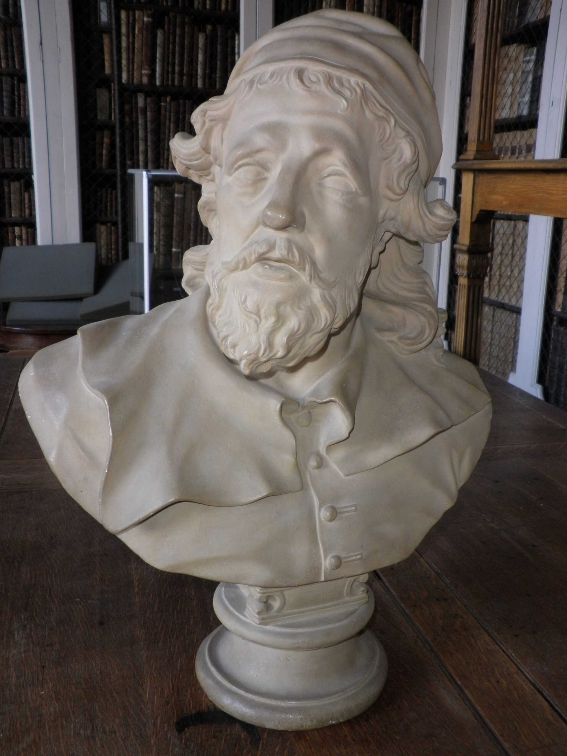 Plaster bust of Inigo Jones, on display in the Lower Library.