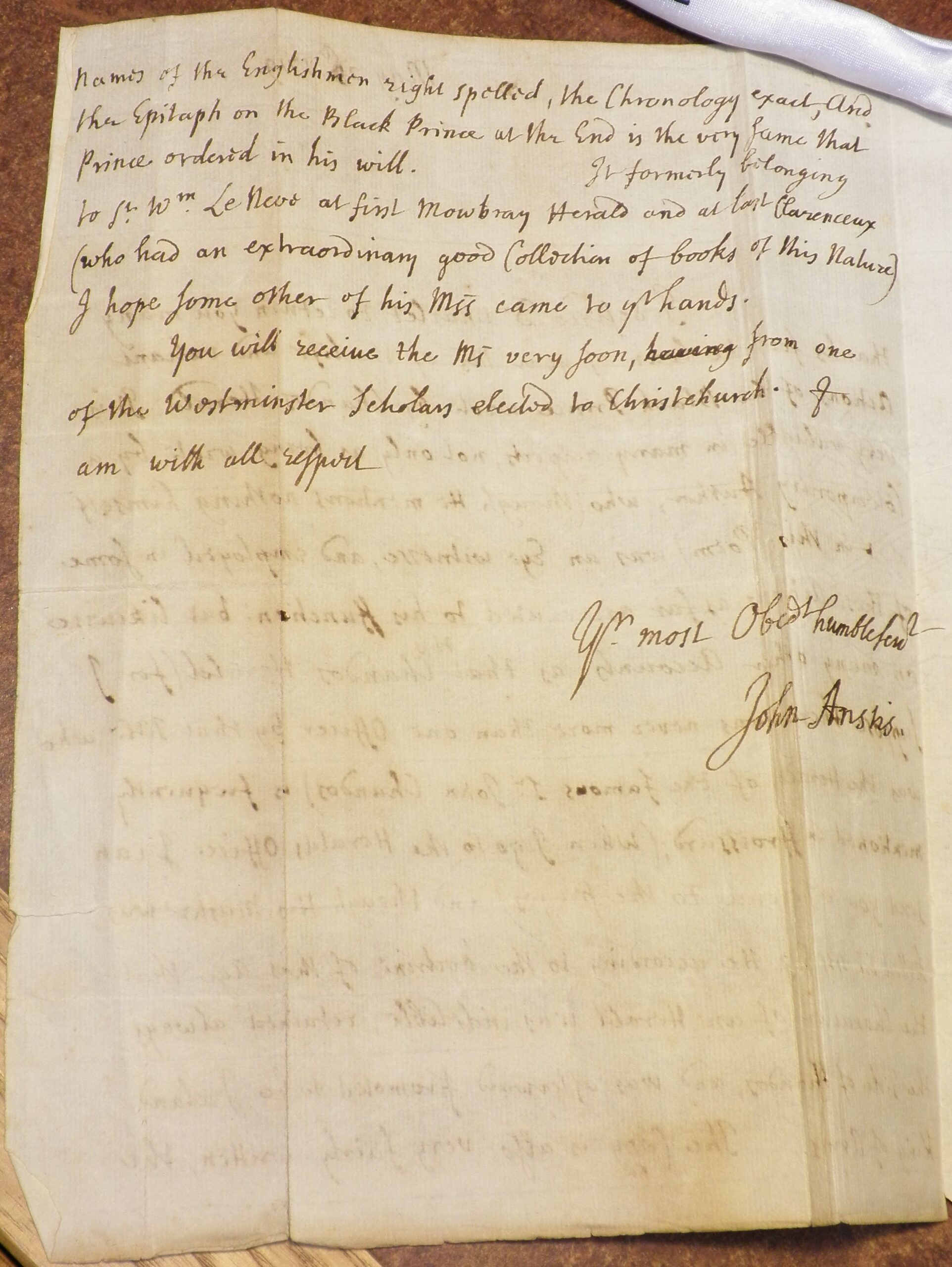 Second page of handwritten letter.