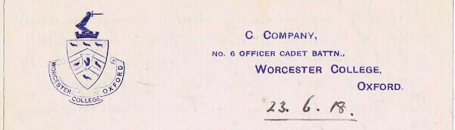 Detail of letterhead of C. Company which shows the Worcester Crest.