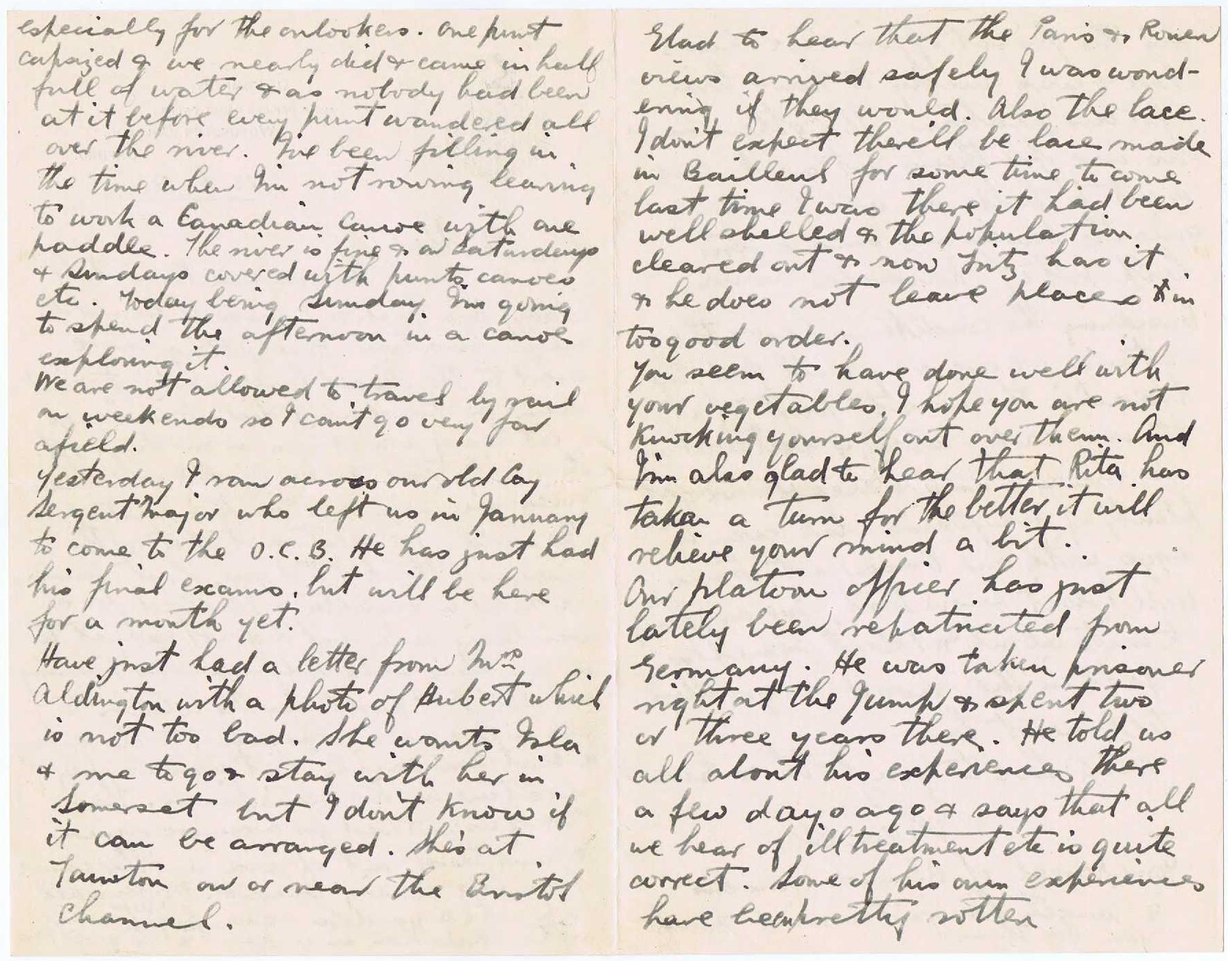 Photograph of pages 2 and 3 of letter.