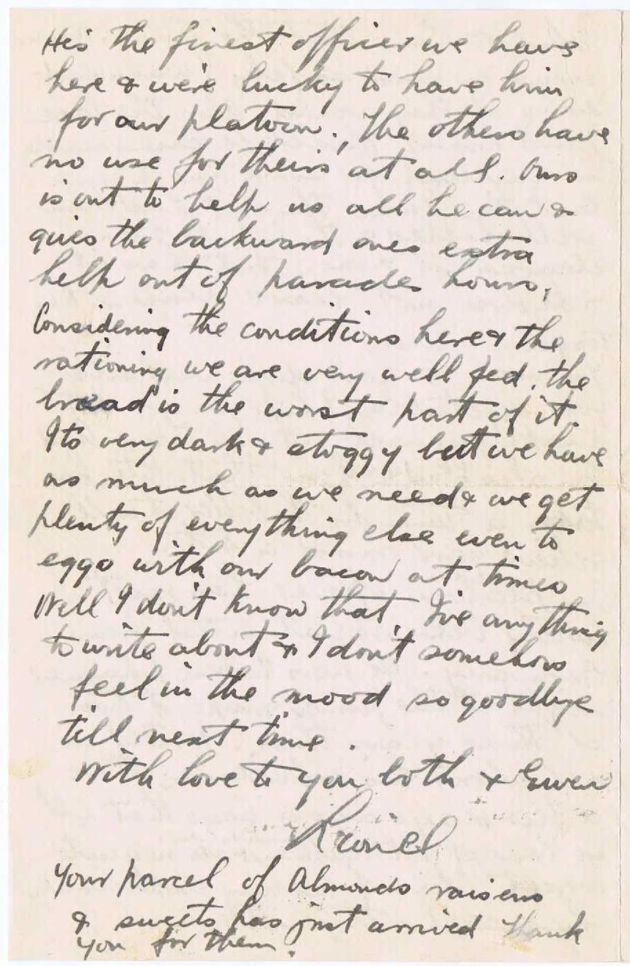 Photograph of page 4 of letter.