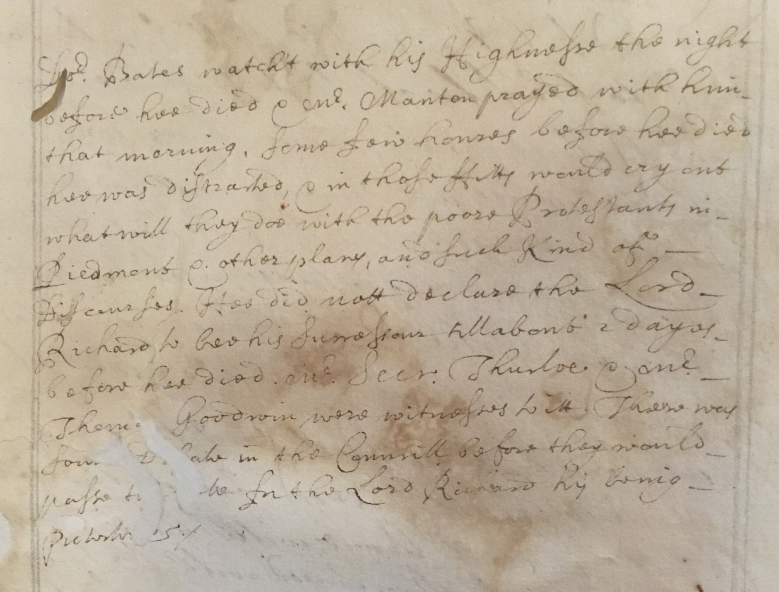Photograph of longhand version of the shorthand text for 3 Sept. 1658.