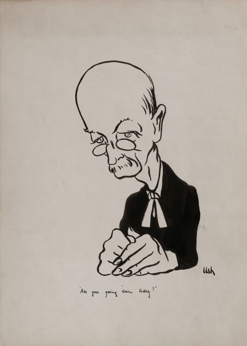 Black and white caricature of F.J. Lys.