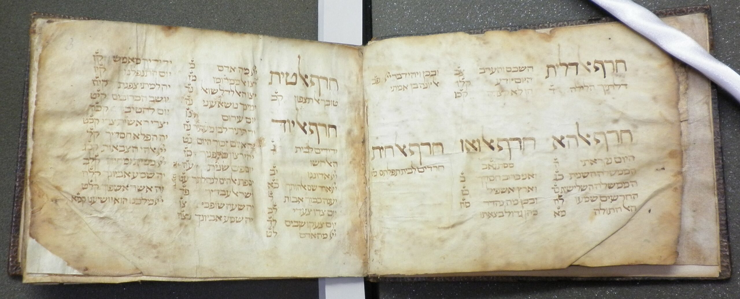 Photograph of Hebrew manuscript text of MS 11.