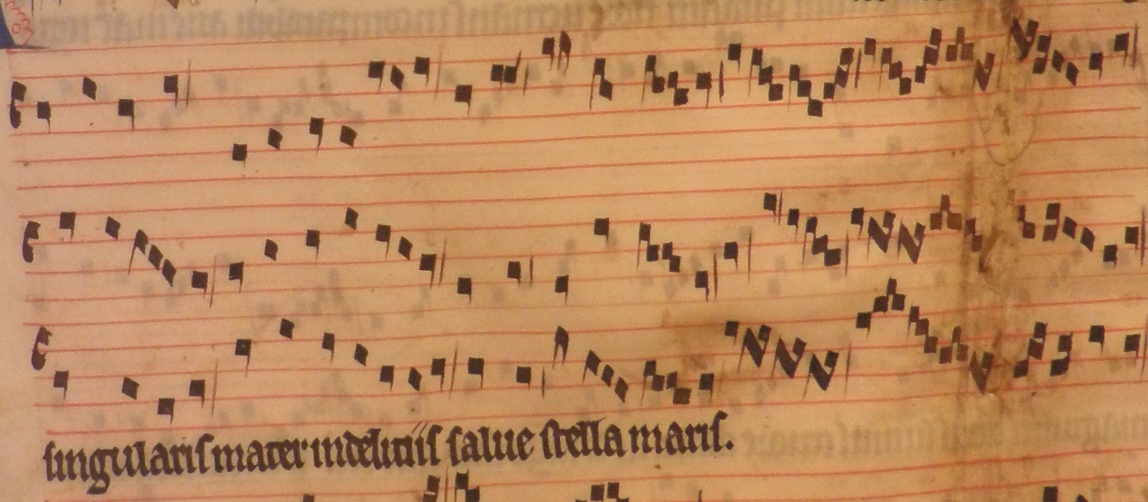 Detail of manuscript music.