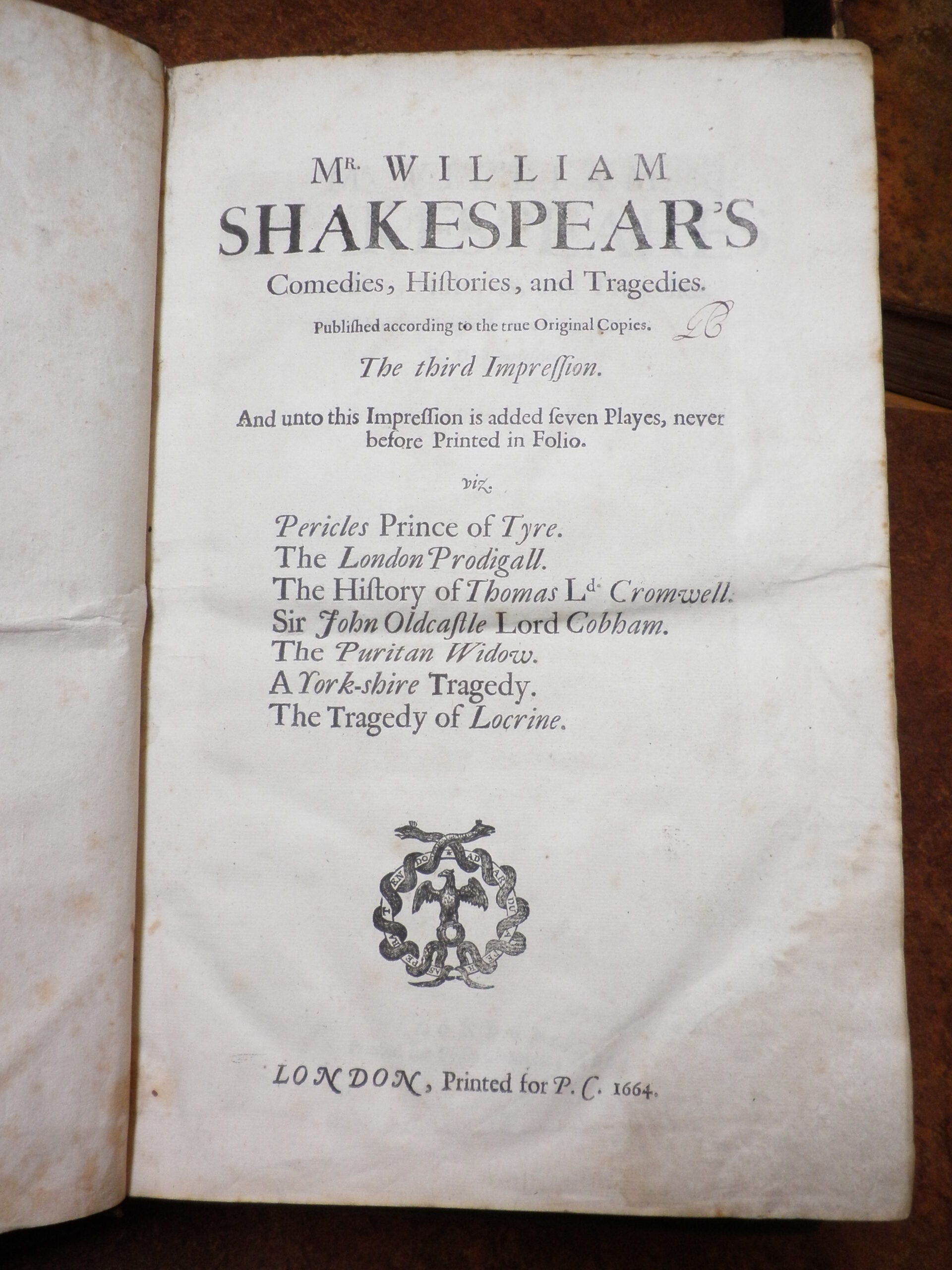 Title page of third folio.