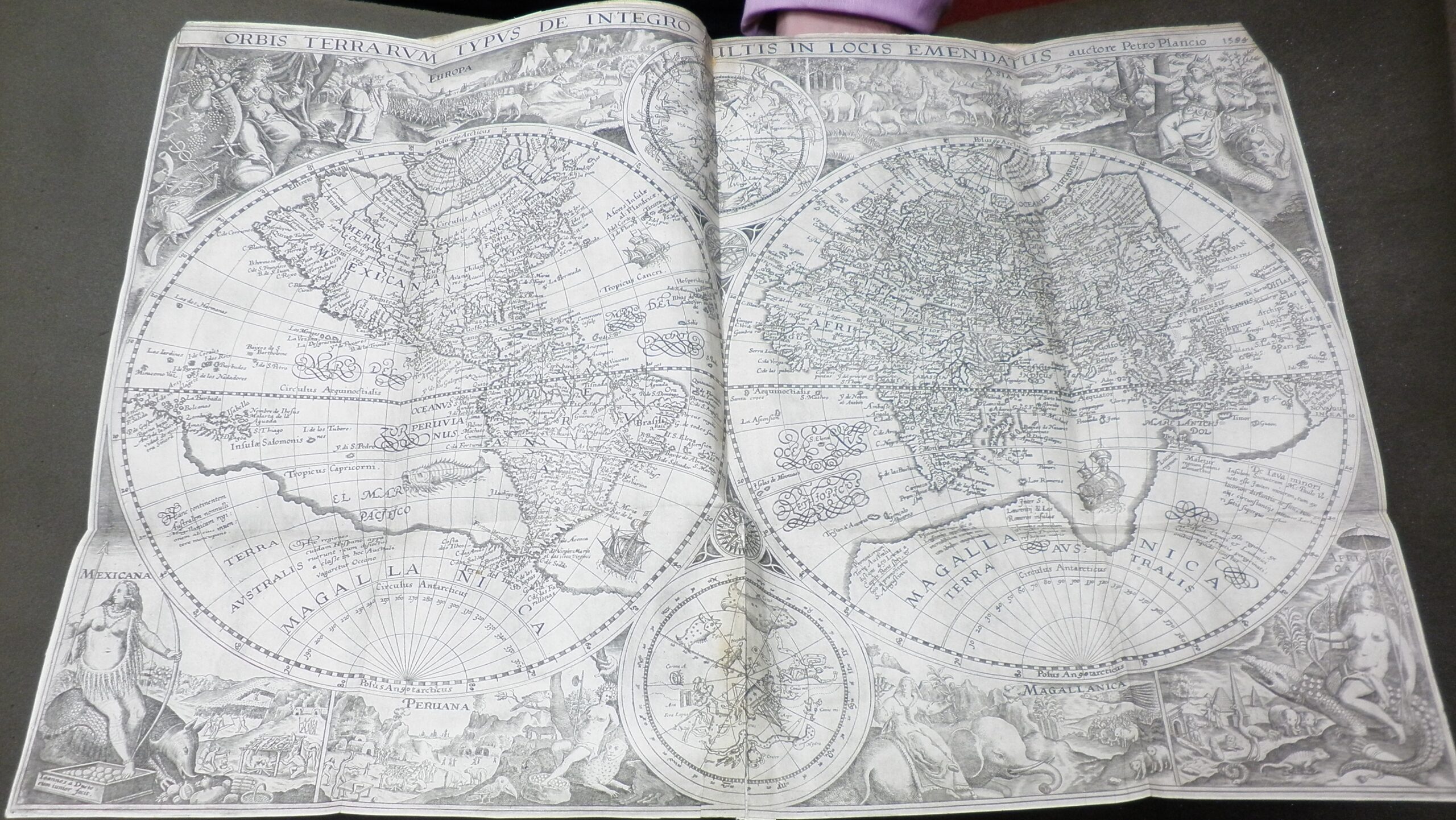 Fold-out map of the world.
