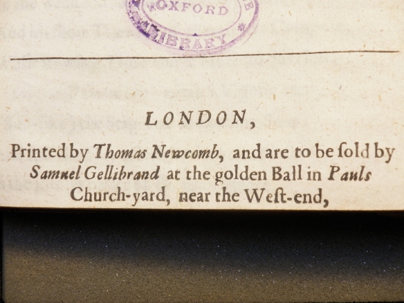 Detail of Gellibrand's imprint in 1655.