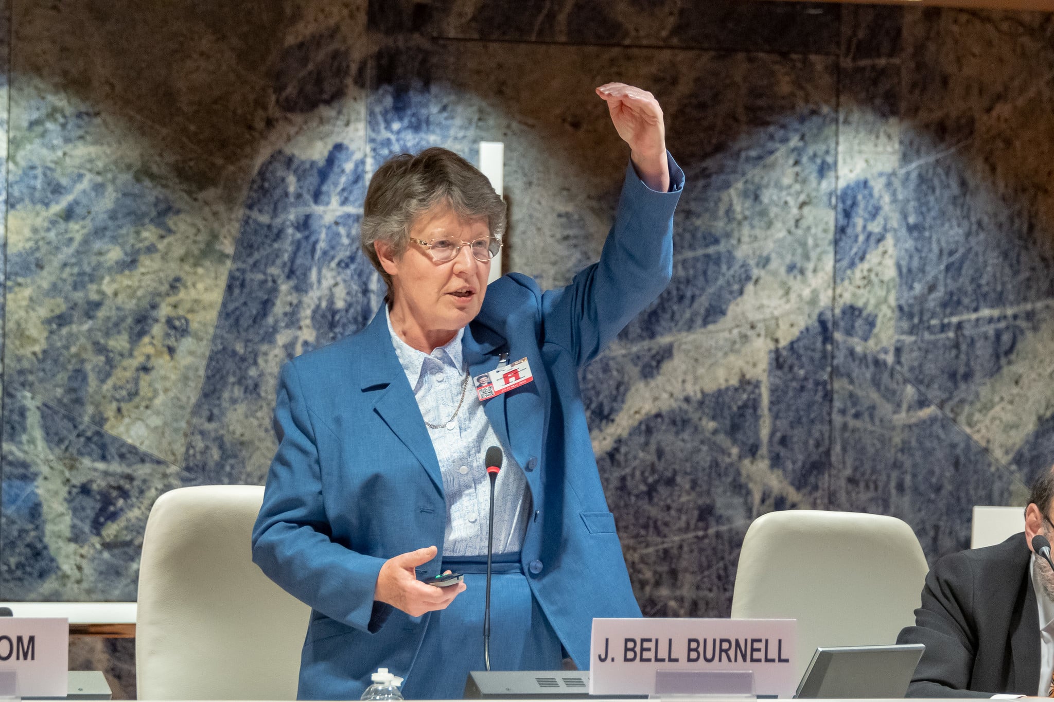 Jocelyn Bell Burnell giving a talk