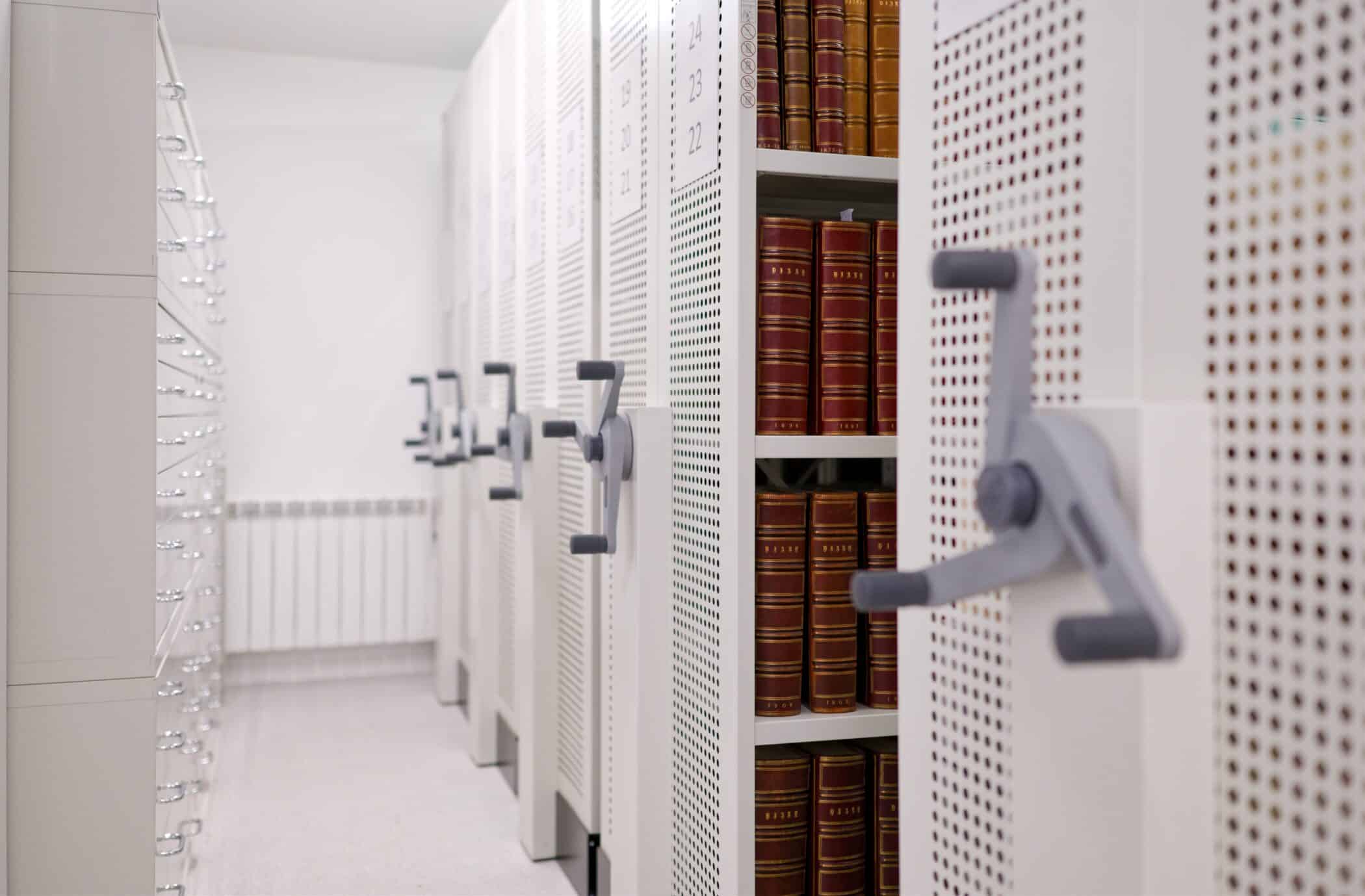 Rolling stacks in the College Archives