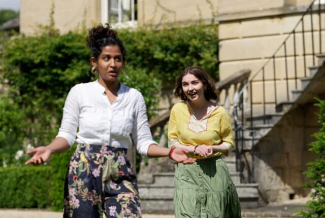 Two actors in the Provost's Garden