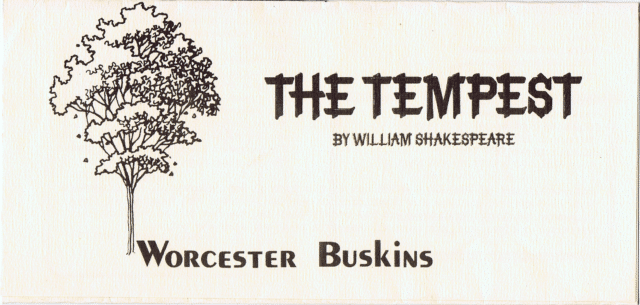 Programme for The Tempest, 1978 wi9th illustration of a tree