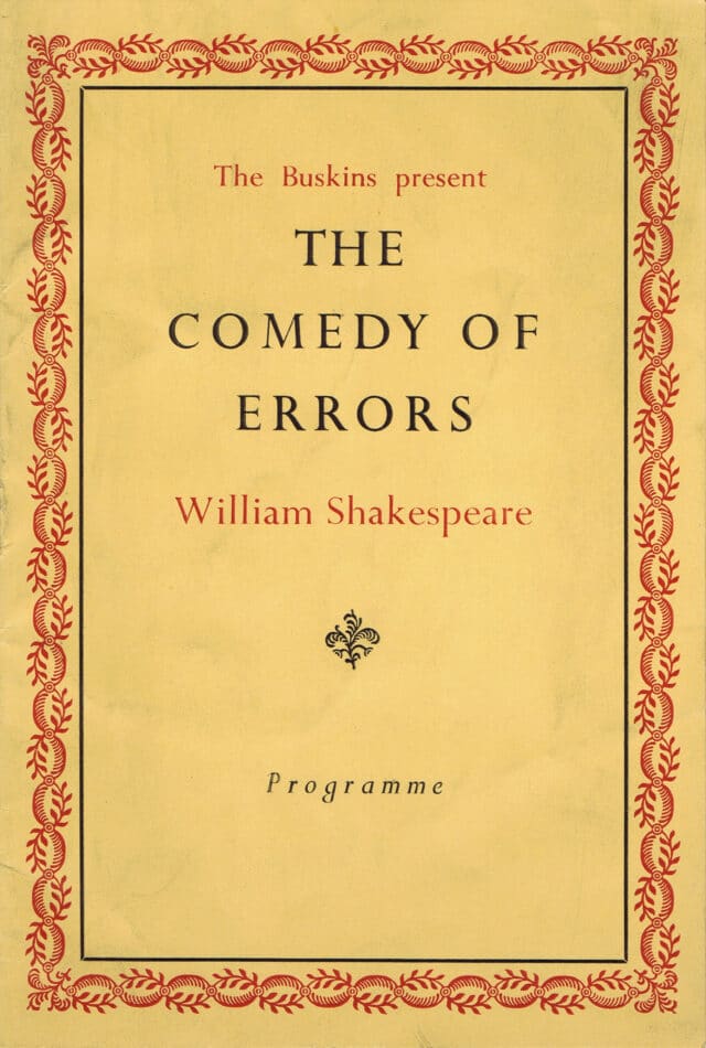Programme for The Comedy of Errors