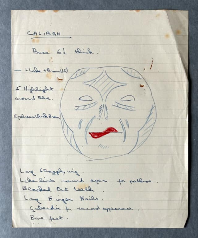 Design for Caliban's make up