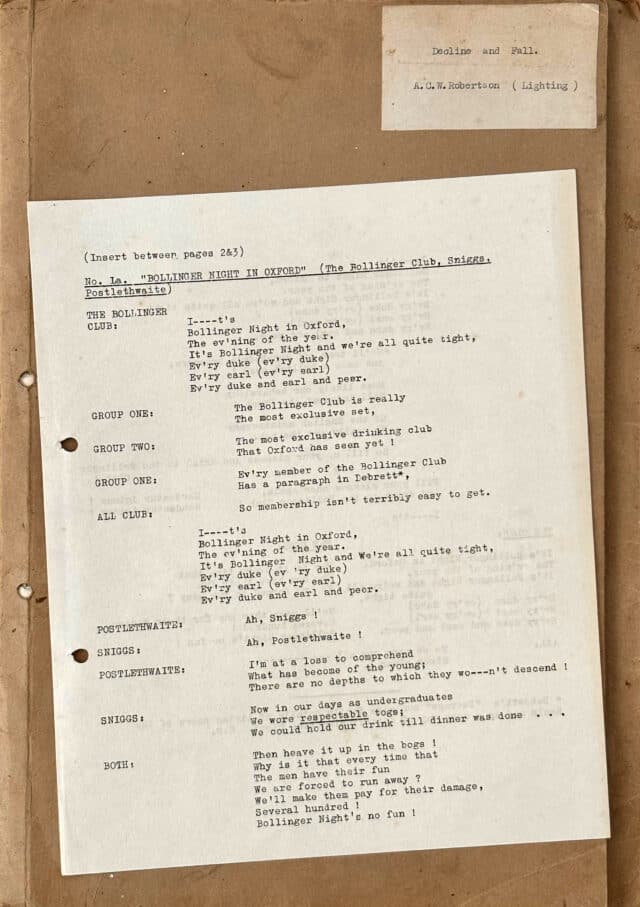 Type written script for Decline and Fall