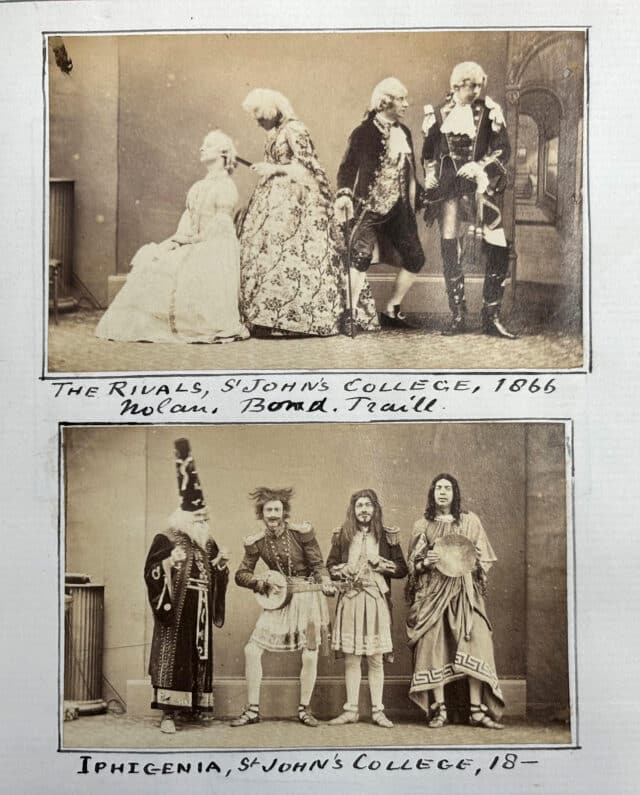Victorian album photographs of the casts of The Rivals and Iphigenia