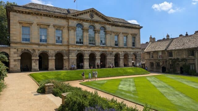 Quad with people walking