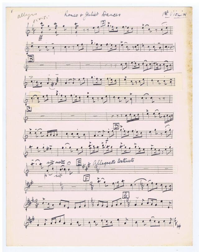 Handwritten sheet music