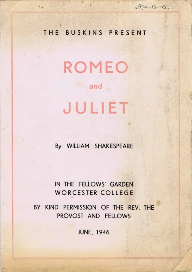 Programme for Romeo and Juliet