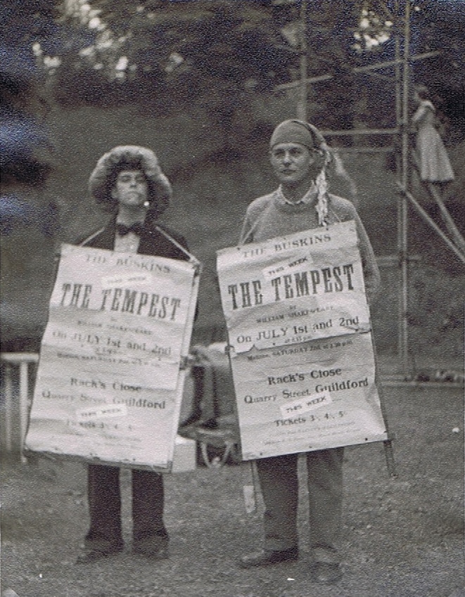 Sandwich board adverts for The Tempest