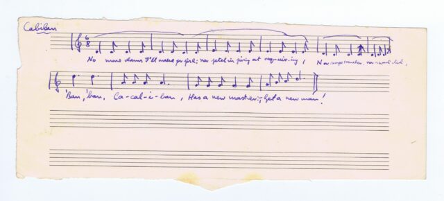 Handwritten sheet music titled Caliban