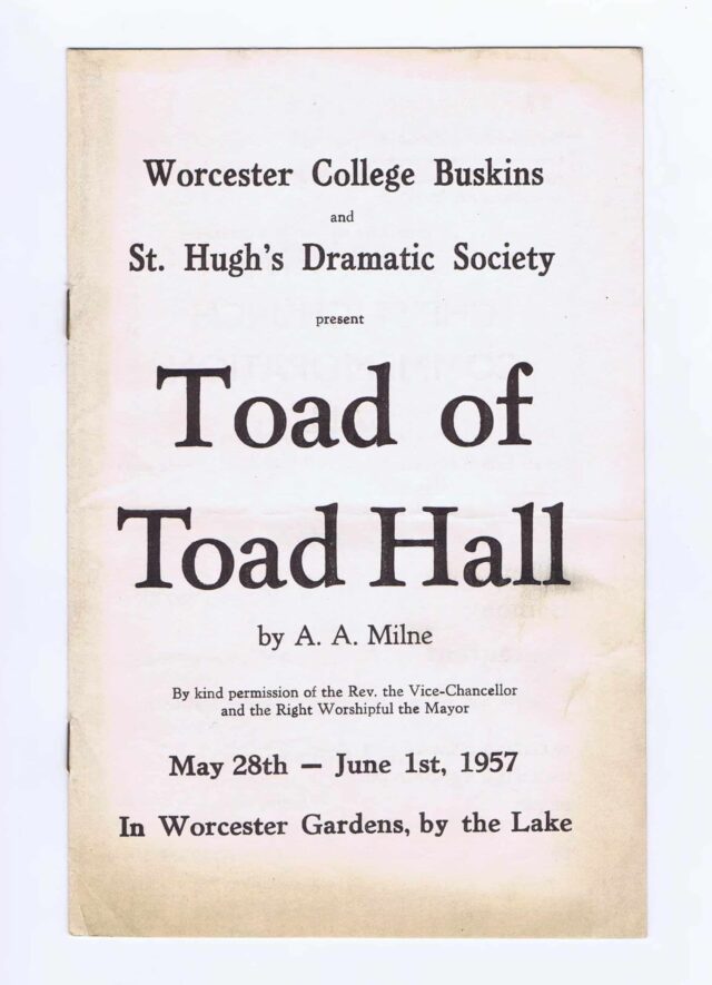 Programme for Toad of Toad Hall