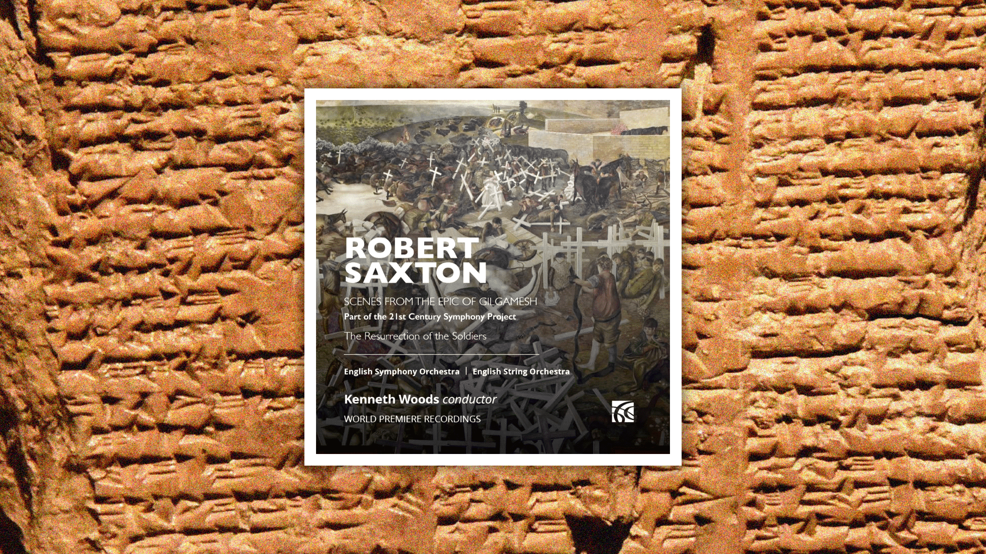 CD cover superimposed on Babylonian tablet