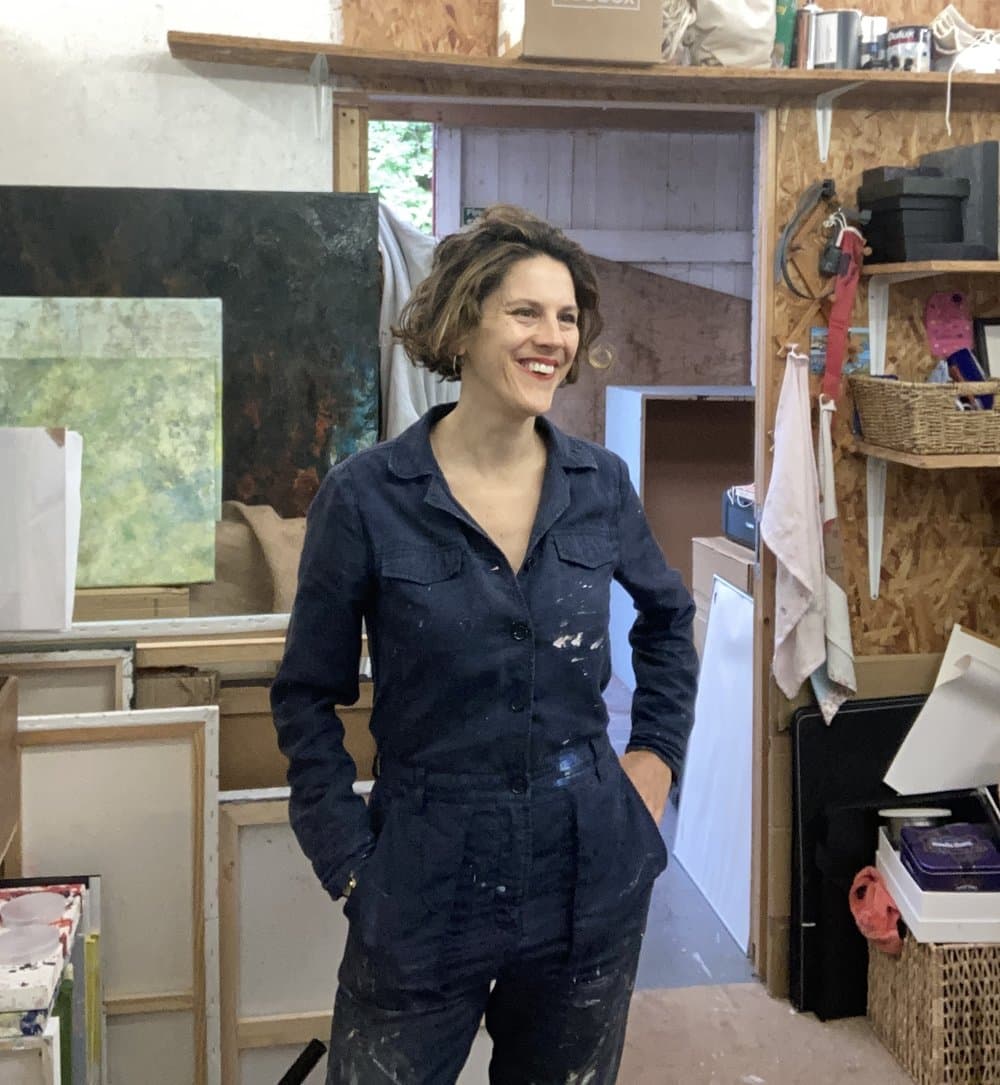 Artist Julia Thaxton in the studio