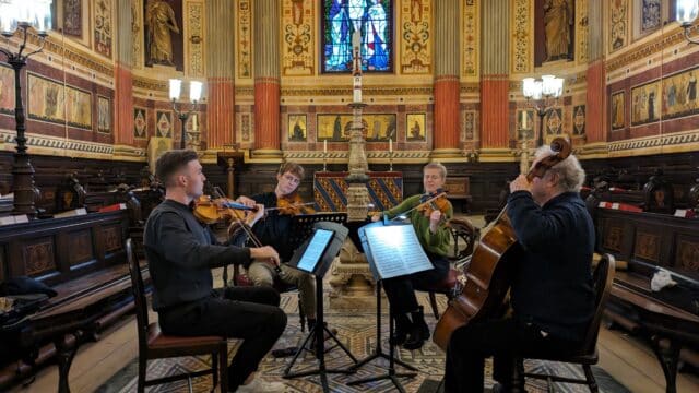 String quartet playing in the Chapel