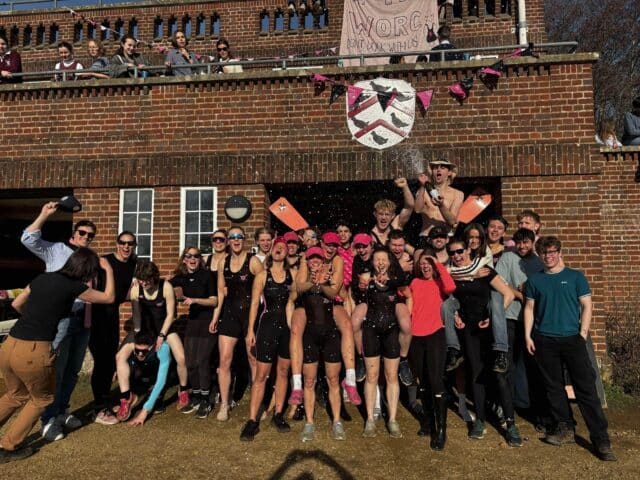 Celebrations outside the boat house