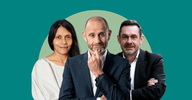 Headshots of Halima Begum, Evan Davis and Paul Mason